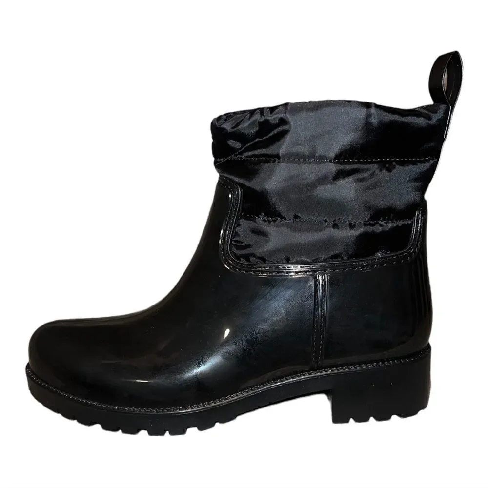 Charter Club Women's Trudy Rain Boots Black Puffer 11M New